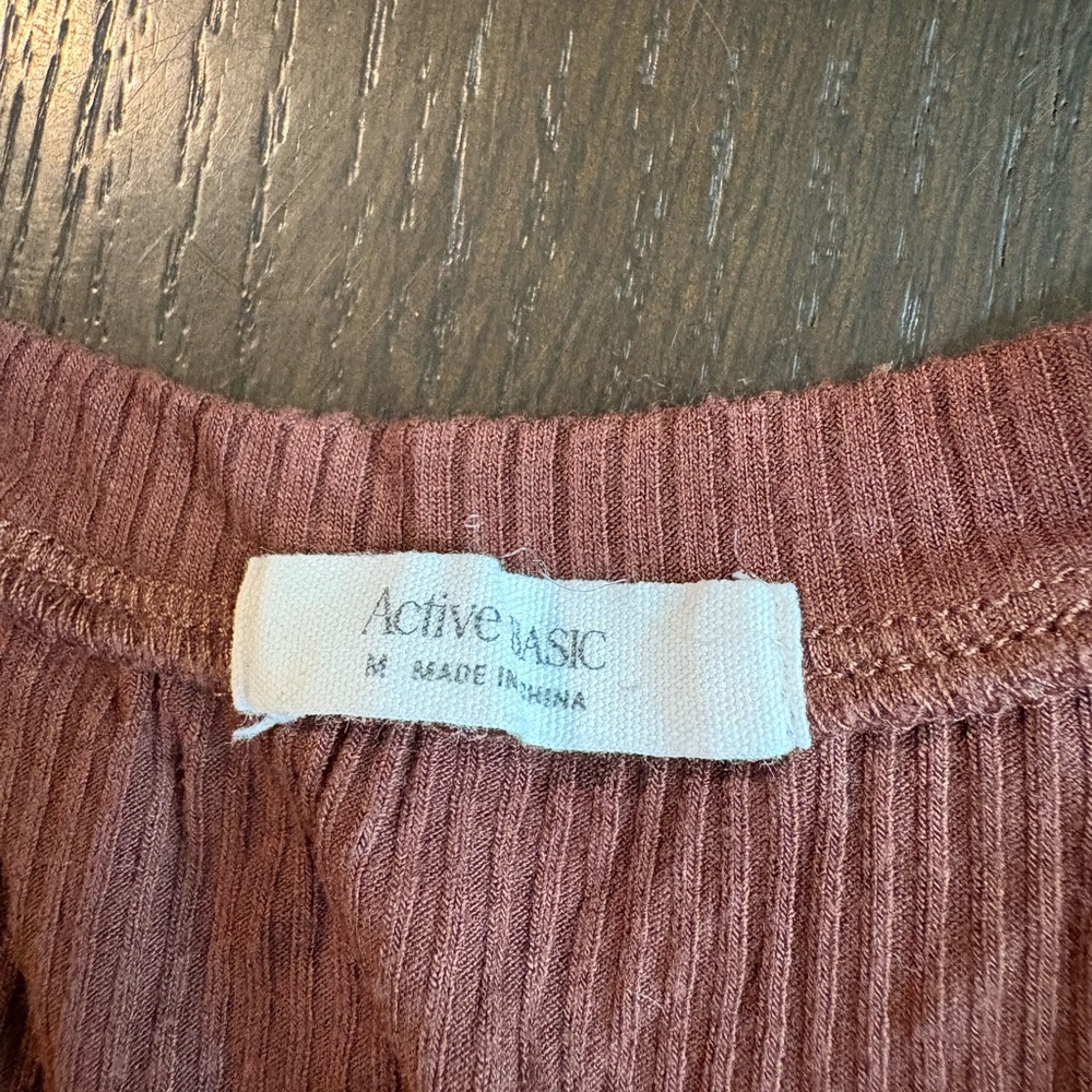 Active Basic Terracotta Ribbed Tee - Picture 3 of 3